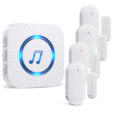 Daytech Proteja su hogar o negocio con esta alarma de puerta inalámbrica de largo alcance. ¡55 timbres, 5 niveles de volumen y alertas LED garantizan que nunca se pierda un visitante o intruso!